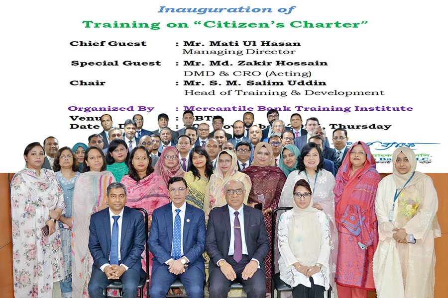 Mercantile Bank Organizes Training on “Citizen’s Charter”
