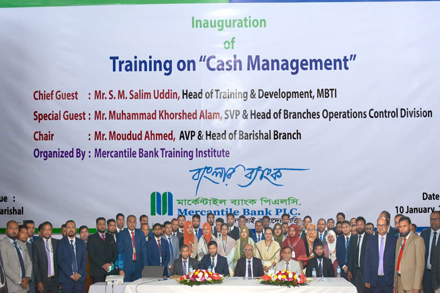 Mercantile Bank Organized Cash Management Training in Barishal.